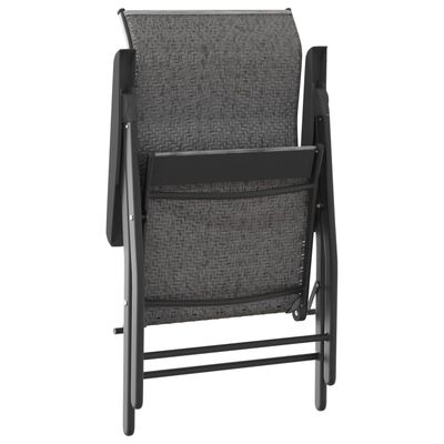 vidaXL Składane krzesła ogrodowe, 2 szt., szare, rattan PE