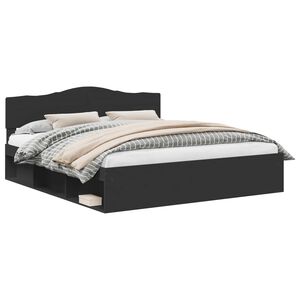 vidaXL Ramka ł&oacute;żka Czarny 180 x 200 cm Lite drewno sosnowe