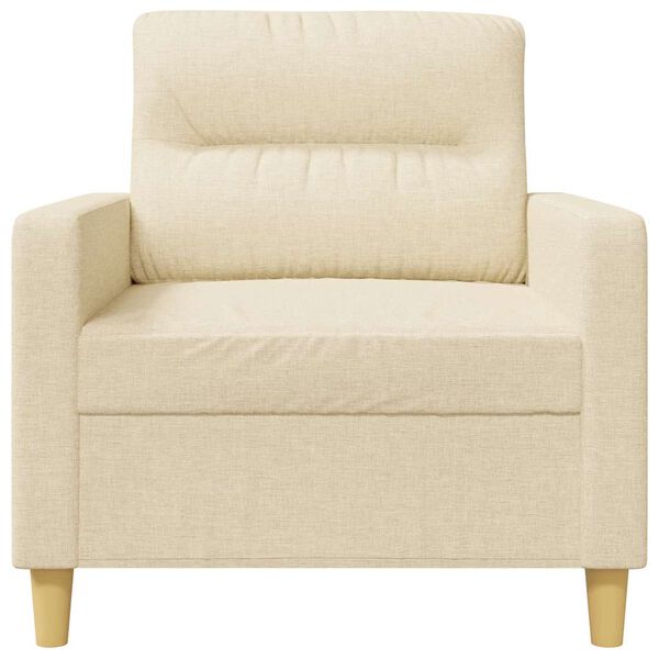 vidaXL Fotel, kremowy, 60 cm, obity tkaniną