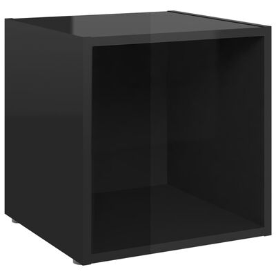 vidaXL Szafki pod TV, 4 szt., wysoki połysk, czarne, 37x35x37 cm