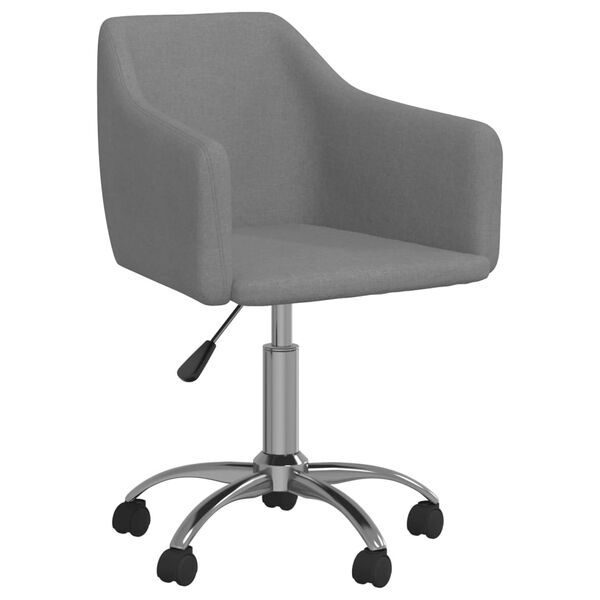 vidaXL Obrotowe krzesło stołowe, jasnoszare, obite tkaniną
