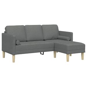 vidaXL Zestaw Sof Ciemnoszary 173 x 131 x 67 cm Poliester