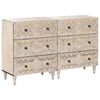 vidaXL Bufet 2 pcs Biały 60 x 33,5 x 75 cm Drewno z mango