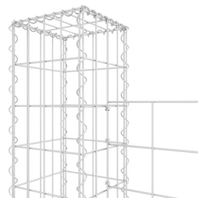 vidaXL Ogrodzenie gabionowe z 2 słupkami, żelazo, 140x20x200 cm