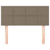 vidaXL Zagł&oacute;wek do ł&oacute;żka, taupe, 100x5x78/88 cm, tkanina