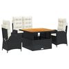 vidaXL 4-częściowy zestaw mebli ogrodowych z poduszkami, polirattan