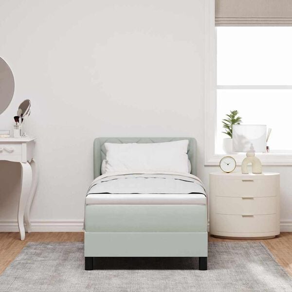 vidaXL Ł&oacute;żko sprężynowe z materacem Ciemnoszary 80x200 cm Aksamit