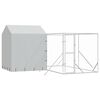 vidaXL Kojec dla psa, z dachem, srebrny, 4x4x2,5 m, stal galwanizowana