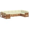 vidaXL Zestawy sof 10 pcs Naturalny i Kremowy Lite Drewno Akacji
