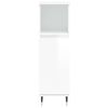 vidaXL Szafka łazienkowa, wysoki połysk, biała, 30x30x100 cm