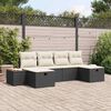 vidaXL Zestaw Sof na Ogród 6 pcs Czarny 55 x 62 x 69 cm Polirattan
