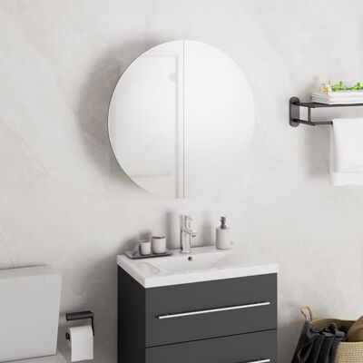 vidaXL Szafka łazienkowa z lustrem i LED, biała, 40x40x17,5 cm