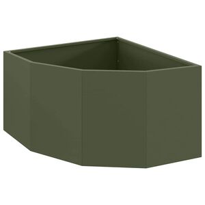 vidaXL Doniczka R&oacute;żnorożna oliwkowa zieleń 60 x 60 x 35 cm Stal