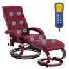 vidaXL Fotel do masażu z podn&oacute;żkiem, regulowany, kolor wina, ekosk&oacute;ra