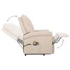 vidaXL Podnoszony fotel masujący, kremowa, tkanina