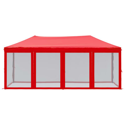 vidaXL Składany namiot imprezowy ze ściankami, czerwony, 3x6 m
