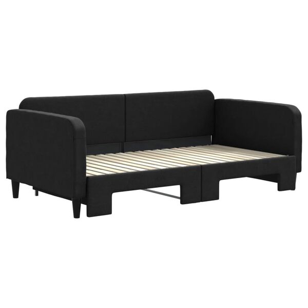 vidaXL Sofa rozsuwana, czarna, 90x190 cm, tkanina