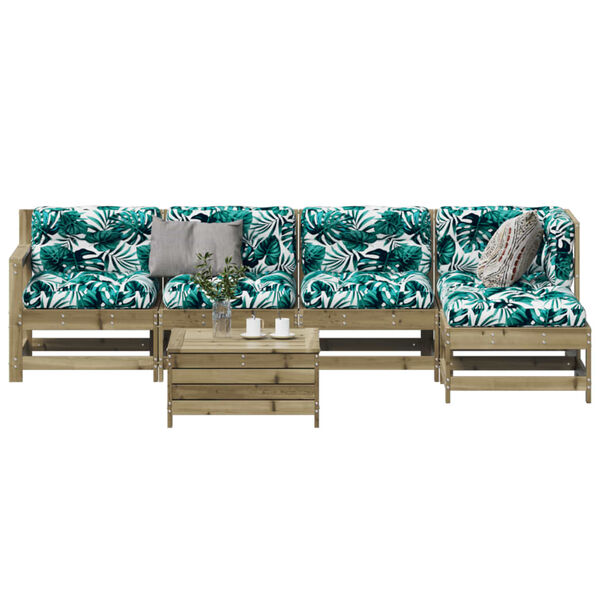 vidaXL 6-cz. zestaw mebli do ogrodu, z poduszkami, impregnowana sosna