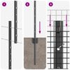 vidaXL Ogrodzenie z słupkiem Szary 1,5 x 10 m Stal i PVC