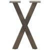 vidaXL Nogi do stolika kawowego w kształcie litery X 2 szt. Naturalna stal 28x(42-43) cm Stal