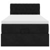 vidaXL Rama ł&oacute;żka otomana z materacem, czarna, 90x200 cm, aksamit