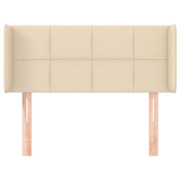 vidaXL Zagł&oacute;wek uszak, kremowy, 83x16x78/88 cm, tkanina