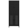 vidaXL Highboard Czarny Dąb 69,5 x 34 x 180 cm Materiał drewnopochodny