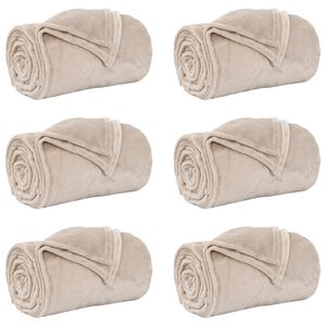 vidaXL Koce narzutowe 6 szt. Beżowy 240 x 270 cm 9.93 kg Polar