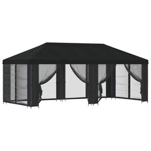 vidaXL Altana z bokami 6 x 3 m Czarny Poliester i Stal 190