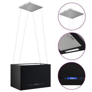 vidaXL Wiszący okap nad wyspę, dotykowy LCD, 55 cm, stalowy
