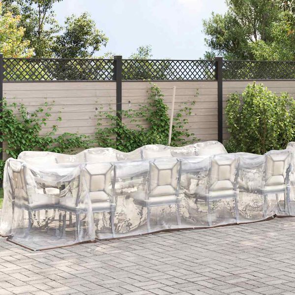 vidaXL Przezroczysta plandeka z oczkami 2x12 m Polietylen