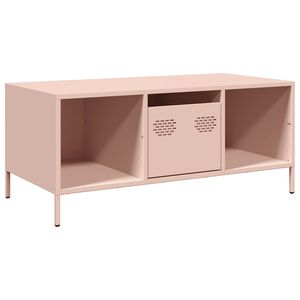vidaXL Szafka RTV, r&oacute;żowa, 101,5x50x43,5 cm, stal walcowana na zimno