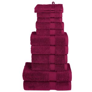 vidaXL 12-cz. zestaw ręcznik&oacute;w premium SOLUND, bordowy, 600 g/cm&sup2;