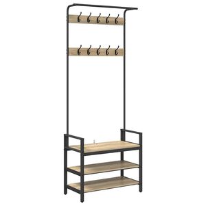 vidaXL Wieszak na płaszcze z p&oacute;łką Dąb Sonoma 75 x 34 x 184 cm