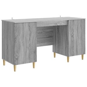 vidaXL Biurko Szary Sonoma 142,5 x 50 x 75 cm Drewno inżynieryjne
