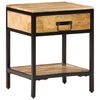 vidaXL Stolik nocny Brązowy 40 x 35 x 50 cm Lite drewno mango i metal