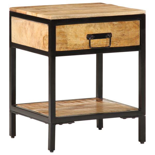 vidaXL Stolik nocny Brązowy 40 x 35 x 50 cm Lite drewno mango i metal