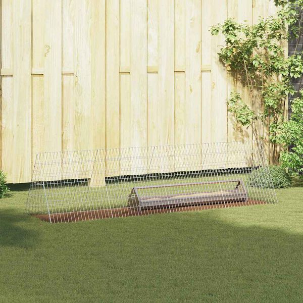 vidaXL Klatka dla kur Srebrny 215 x 55 x 55 cm Stal Galwanizowana