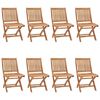 vidaXL Składane krzesła ogrodowe z poduszkami, 8 szt., drewno tekowe