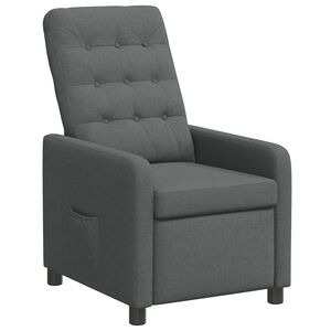 vidaXL Fotel z funkcją relaksu ciemnoszary 65 x 93 x 102 cm tkanina