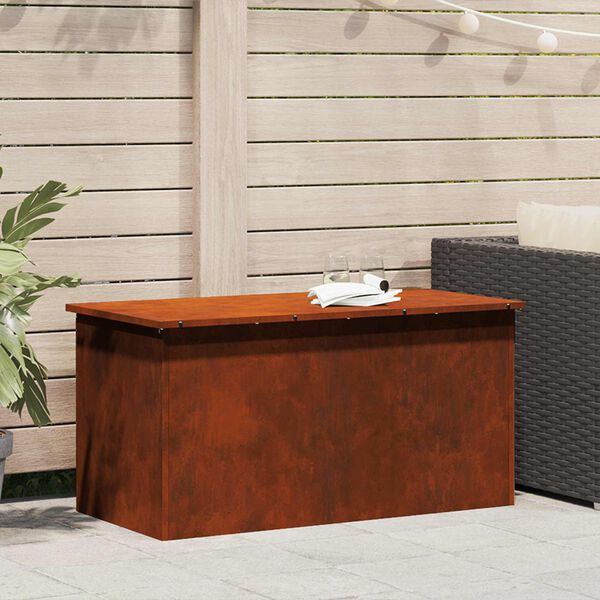 vidaXL Skrzynia do przechowywania na zewnątrz Rdzawy