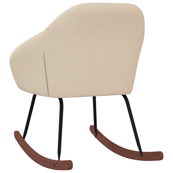 vidaXL Fotel bujany, kremowy, tapicerowany tkaniną