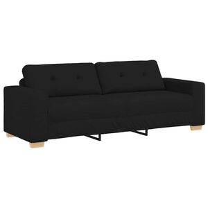 vidaXL Sofa 3-osobowa Czarna 220x78x80 cm Tkanina