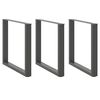 vidaXL Nogi do stołu jadalnego w kształcie litery U 3 szt. Antracyt 90x(72-73) cm Stal