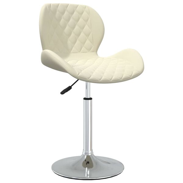 vidaXL Obrotowe krzesła stołowe, 4 szt., kremowe, obite aksamitem