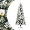 vidaXL Sztuczna choinka z zawiasami 300 LED Zielony i Biały 240 cm