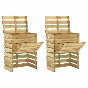 vidaXL Listwowy komposter ogrodowy 2 pcs zielony 110 x 58 x 113 cm