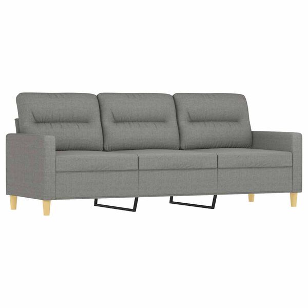 vidaXL 3-osobowa sofa z podn&oacute;żkiem, ciemnoszary, 180 cm, tkaniną