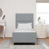 vidaXL Ramka ł&oacute;żka Z zagł&oacute;wkiem Jasnoszary 90 x 190 cm tkanina