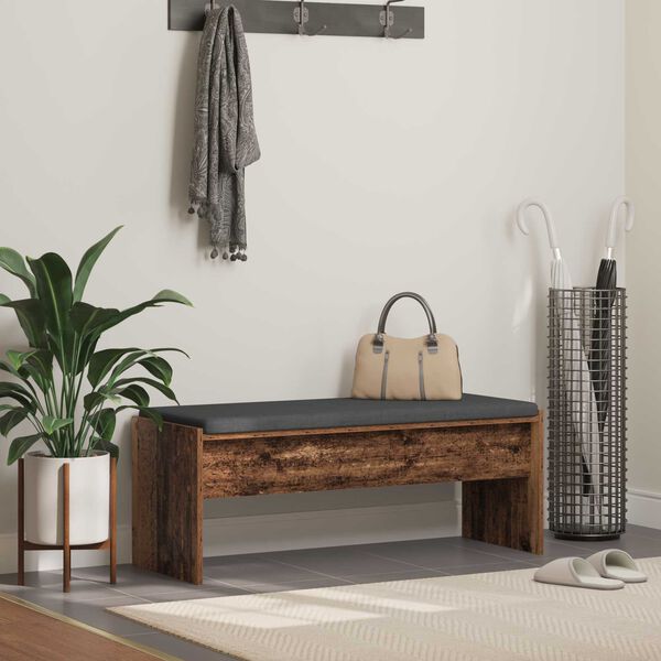 vidaXL Ławka w przedpokoju z poduszką Stare drewno 103 x 38 x 40 cm